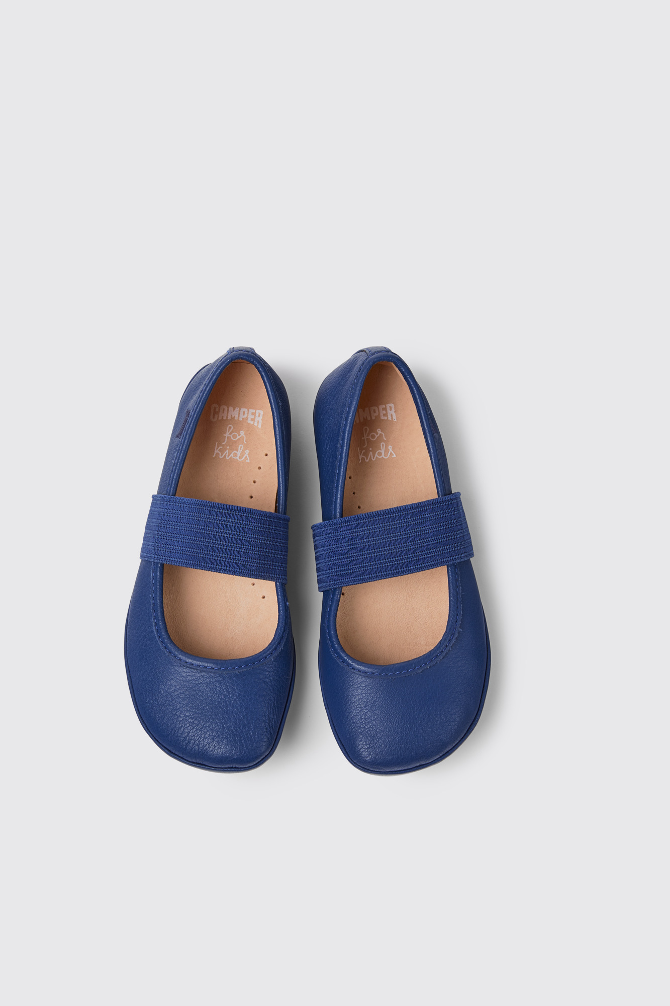 Right Blue leather ballerinas for girls - Image 3