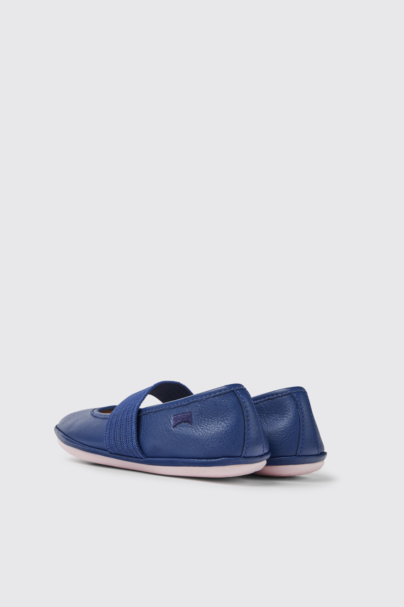Right Blue leather ballerinas for girls - Image 2