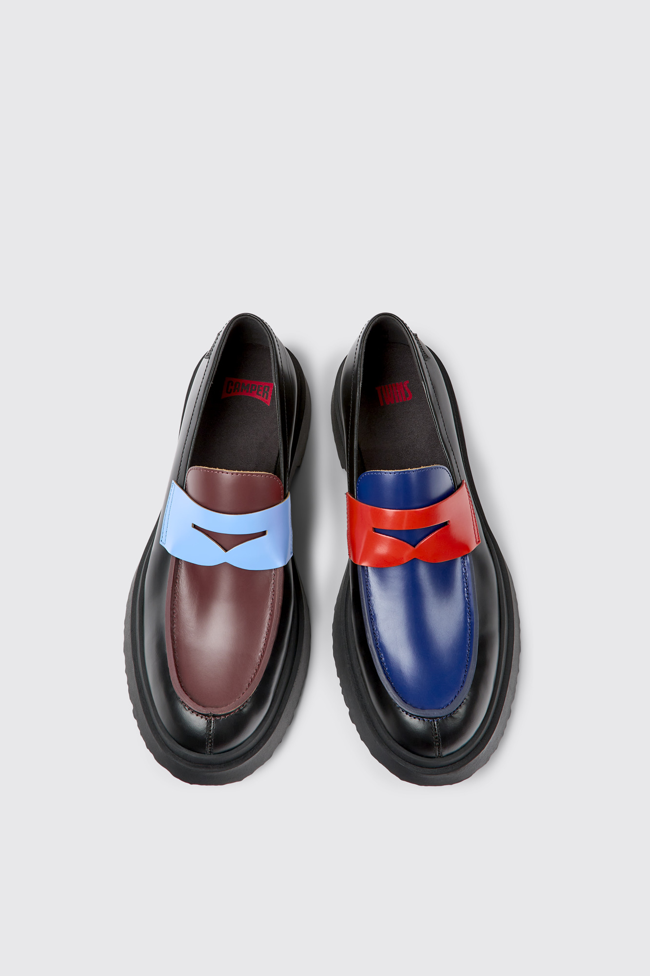 Twins Black leather loafers for men - Image 3