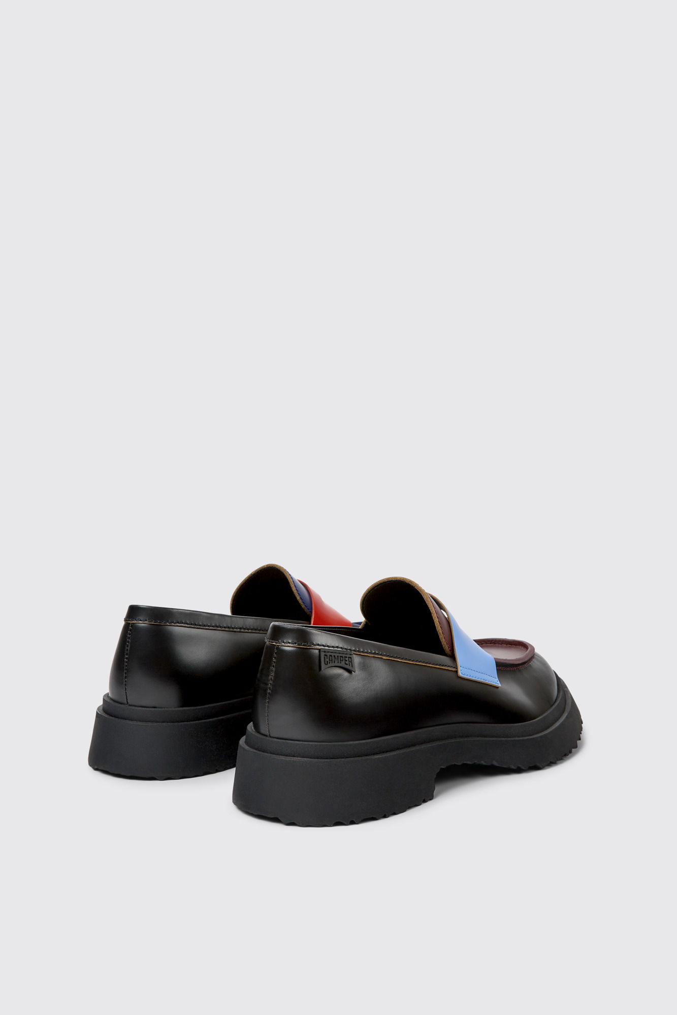 Twins Black leather loafers for men - Image 2