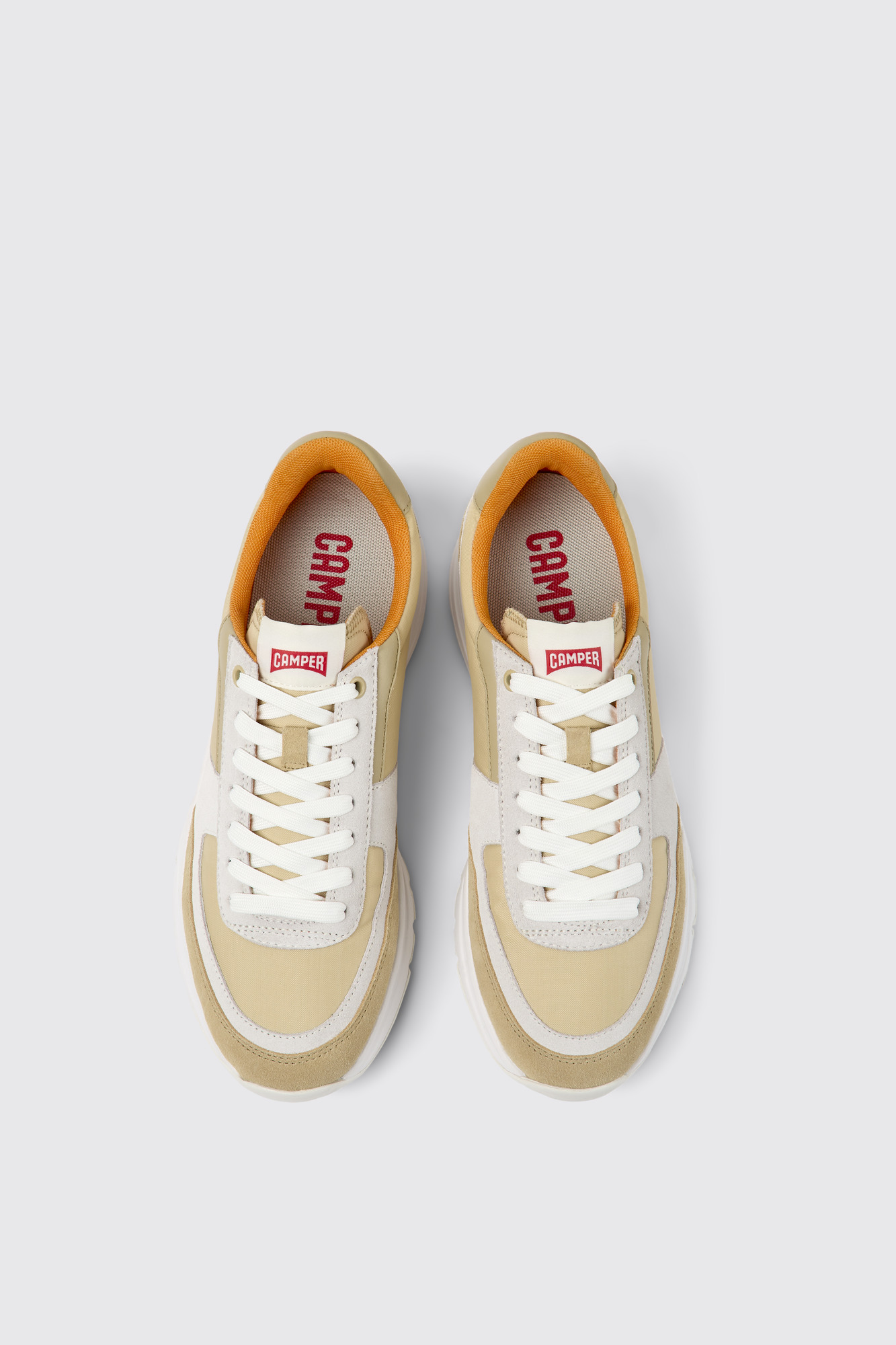 Drift Beige and white nubuck sneakers for men - Image 3