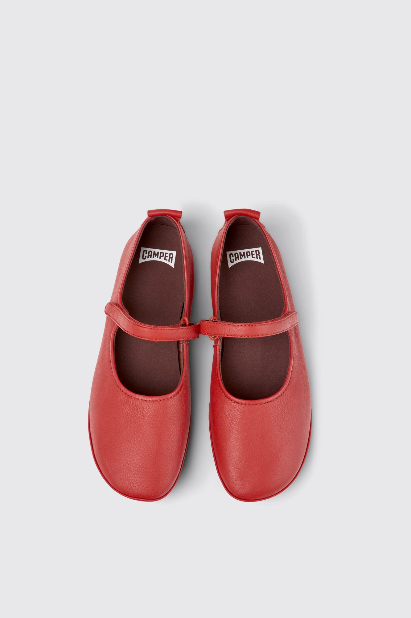 Right Red leather shoes for women - Image 3