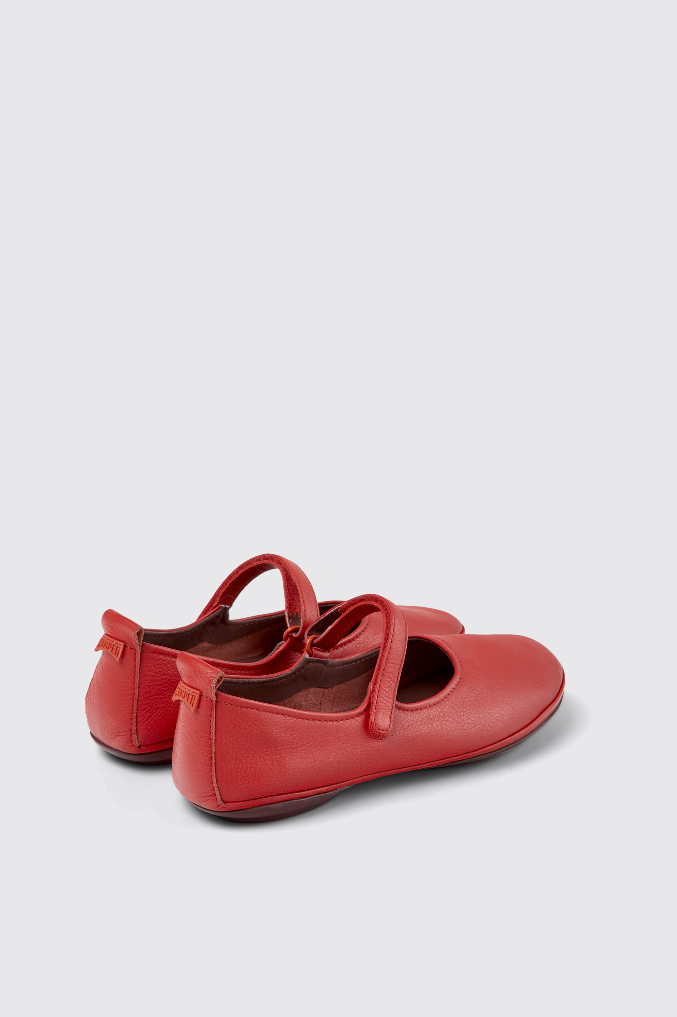 Right Red leather shoes for women - Image 2