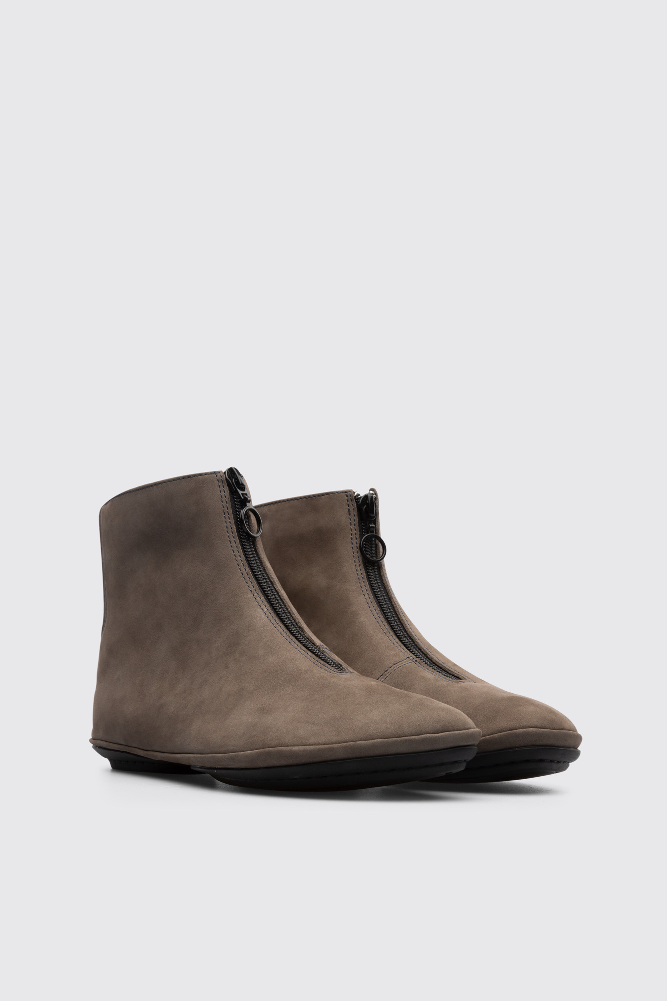 Right Grey green zip up ankle boot for women - Image 2