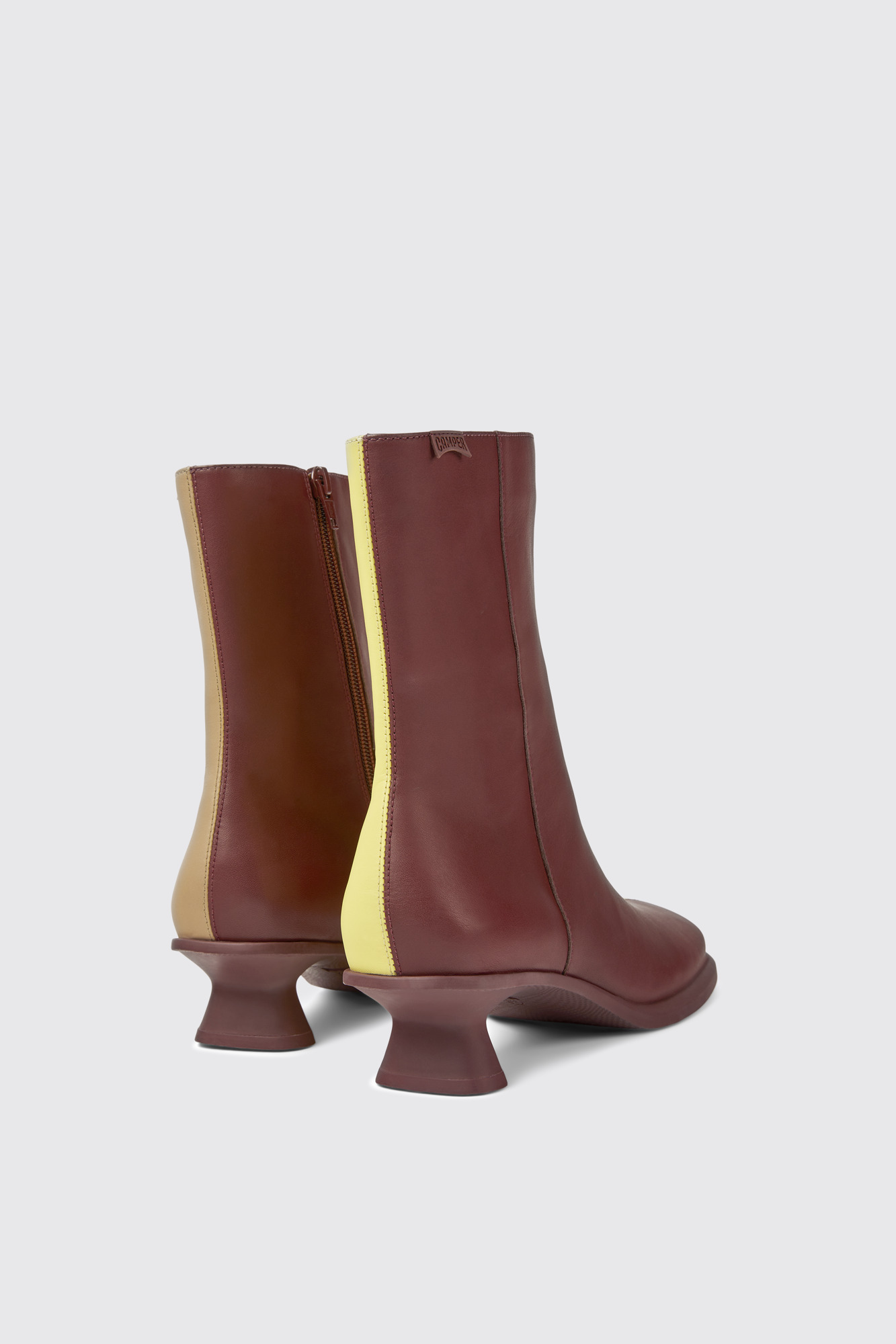 Twins Burgundy and yellow ankle boots for women - Image 2