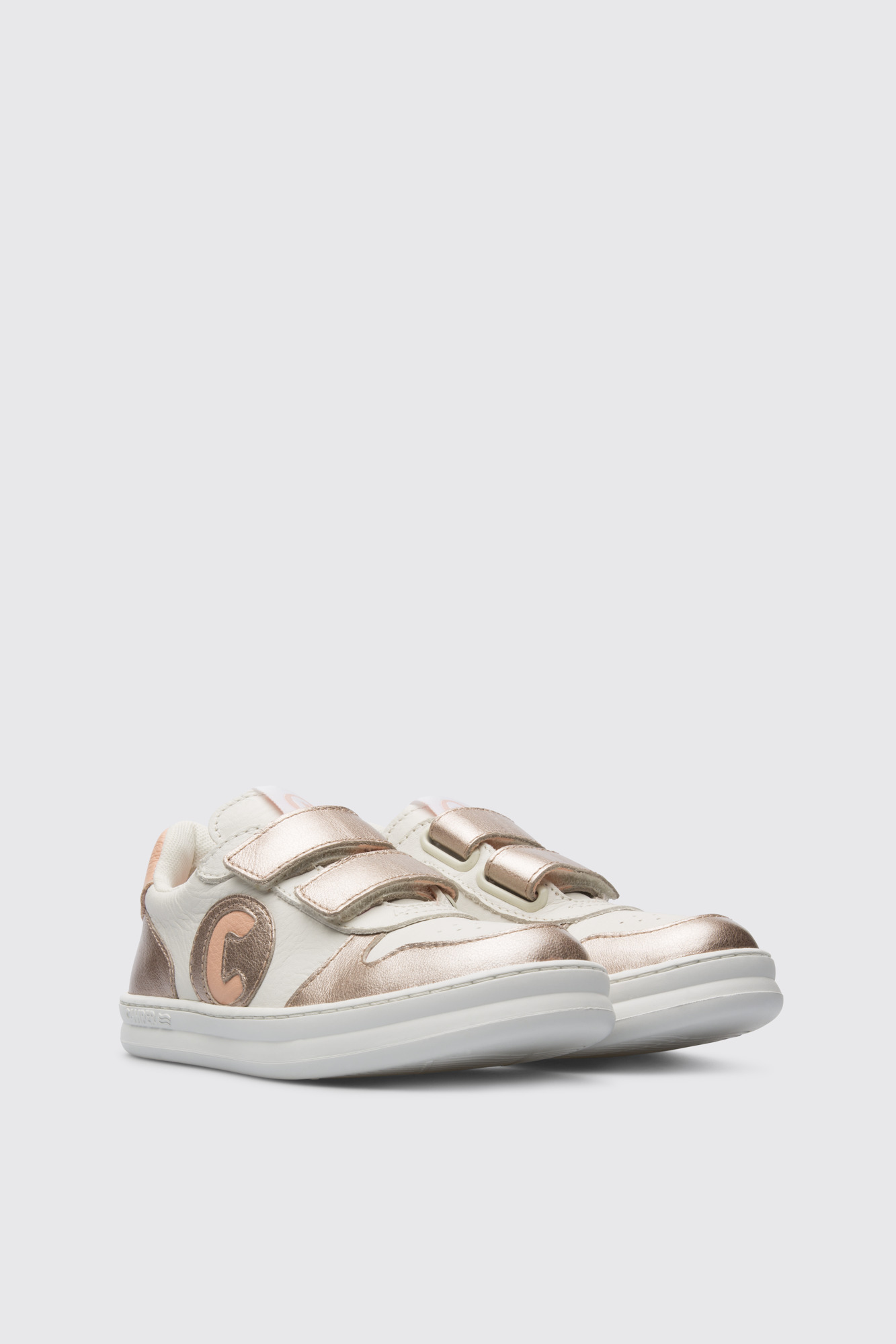 Runner White, pink and metallic pink sneaker for kids - Image 2