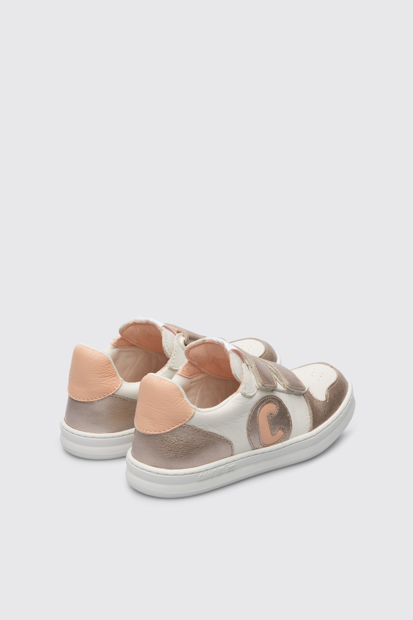 Runner White, pink and metallic pink sneaker for kids - Image 3