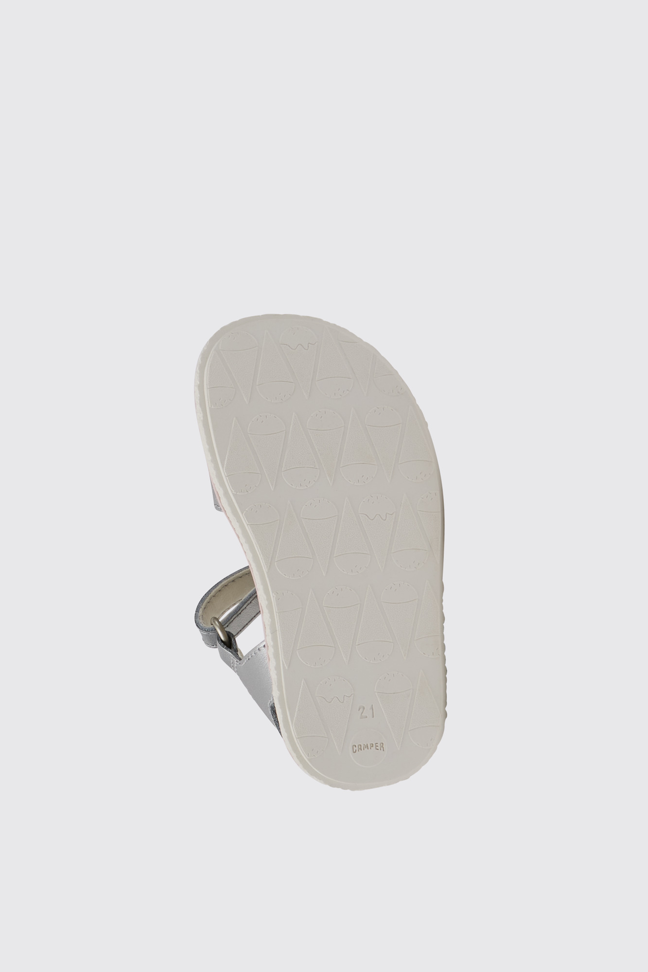 Miko Silver leather sandals for girls - Image 4