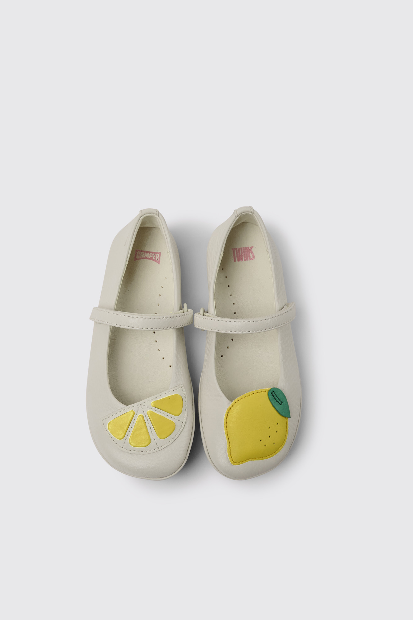 Twins White leather ballerinas for girls - Image 3