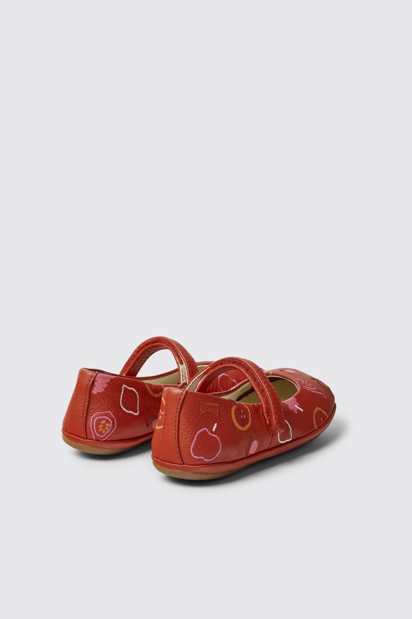 Twins Red leather ballerinas for girls - Image 2