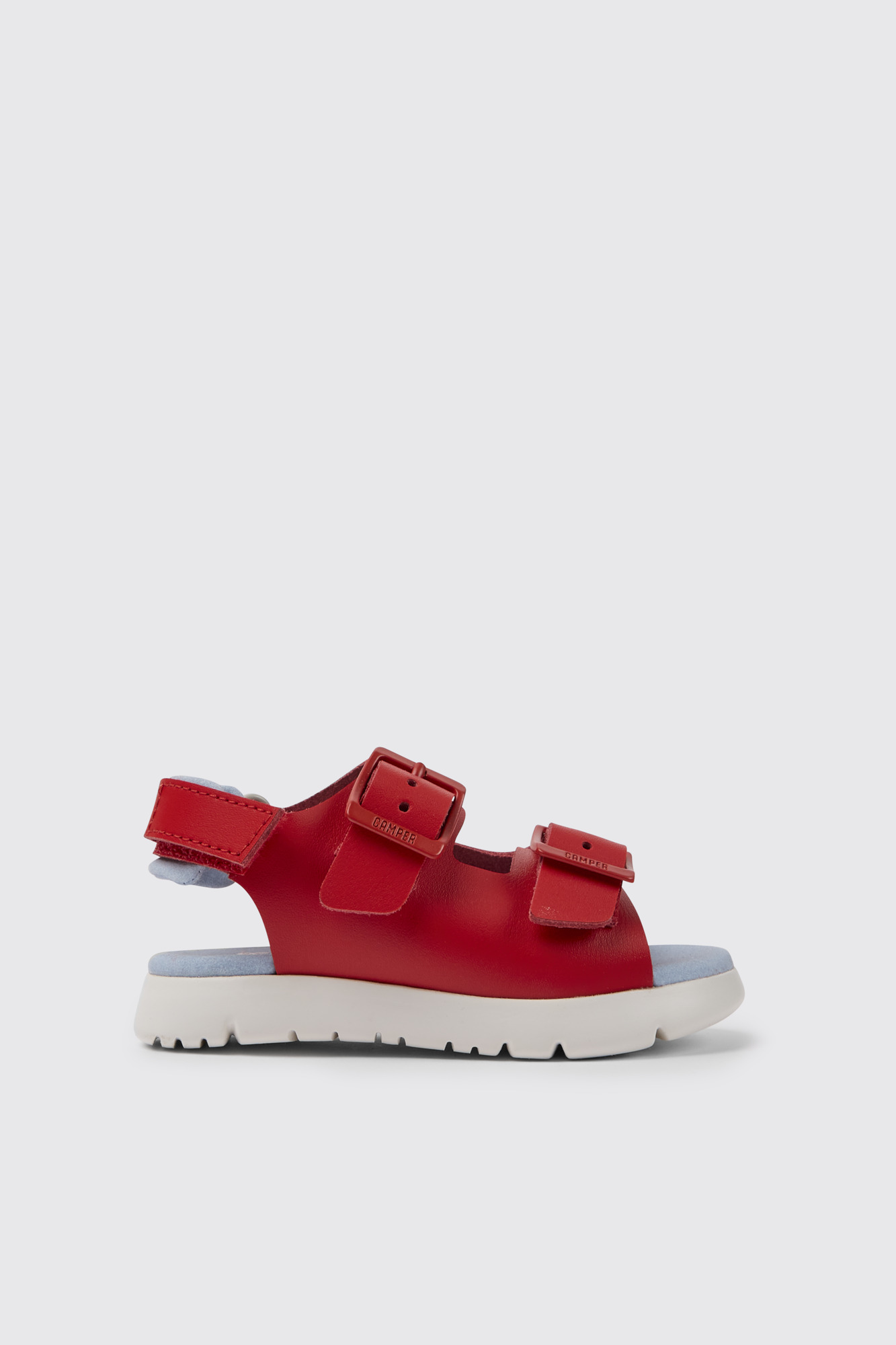 Oruga Red leather sandals for kids - Image 5
