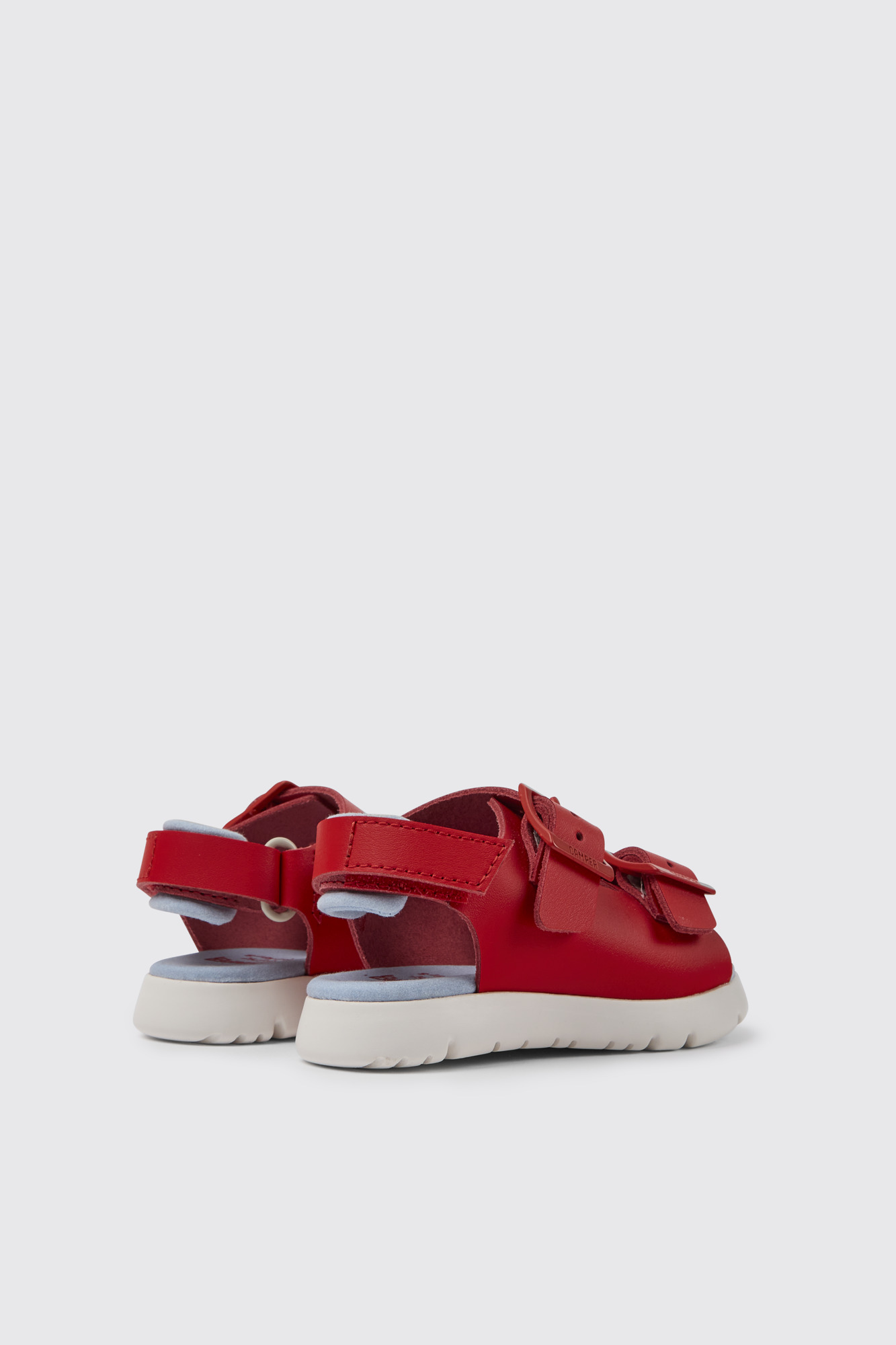 Oruga Red leather sandals for kids - Image 2