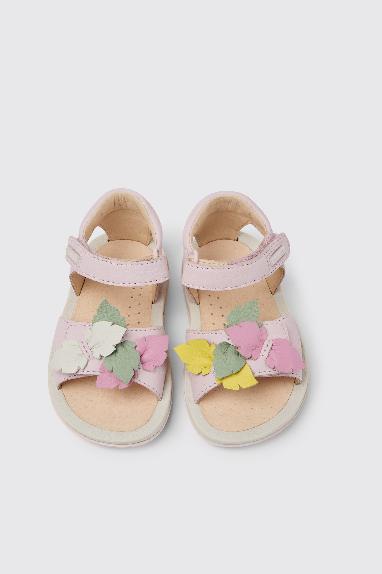 Twins Pink leather sandals for girls - Image 3