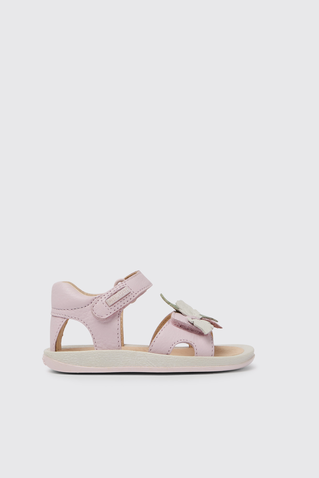 Twins Pink leather sandals for girls - Image 5