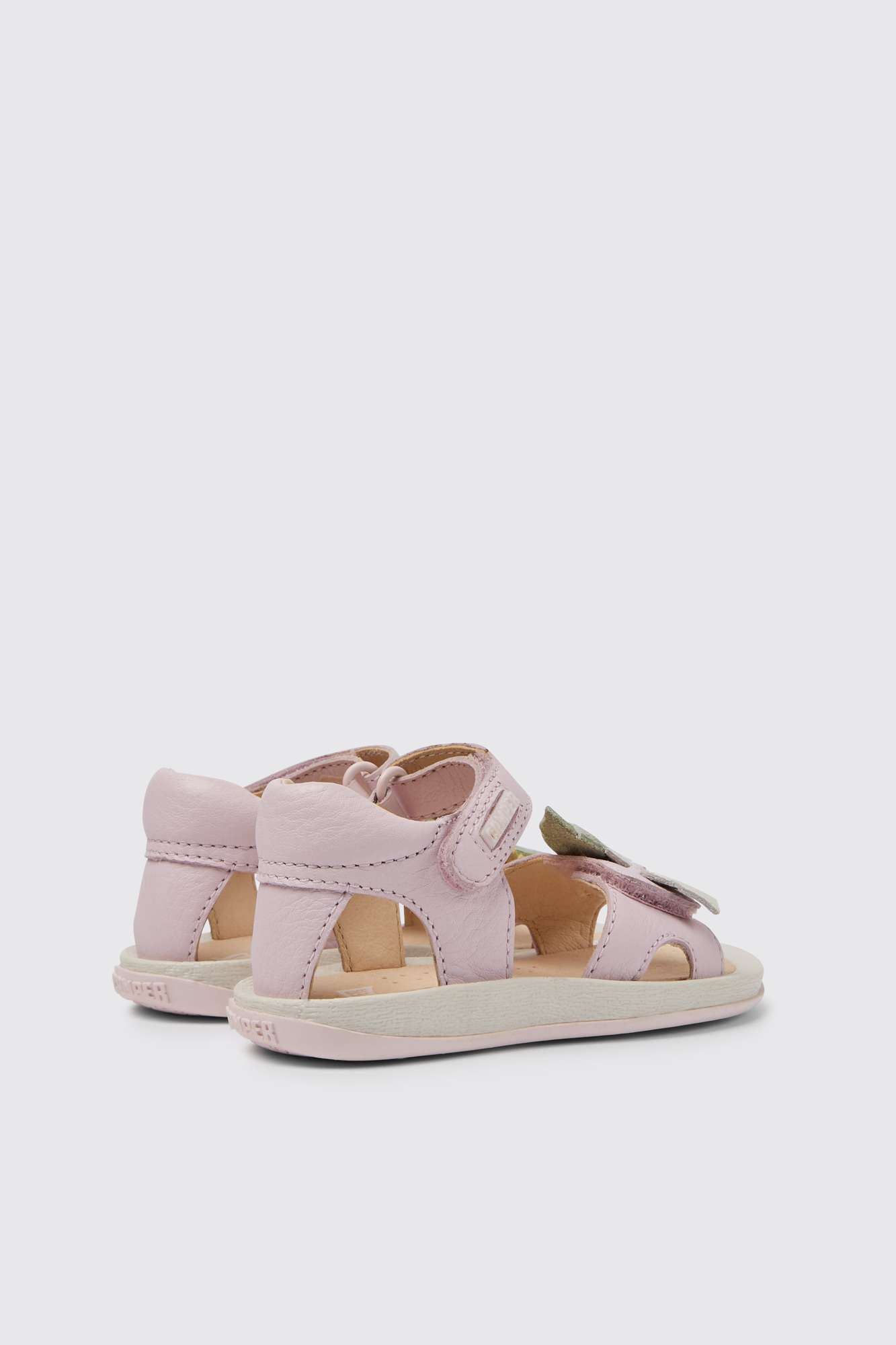 Twins Pink leather sandals for girls - Image 2
