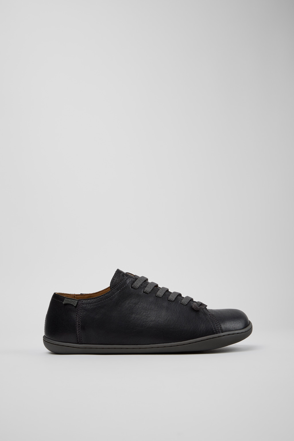 Peu Black Leather Shoes for Men. - Image 2
