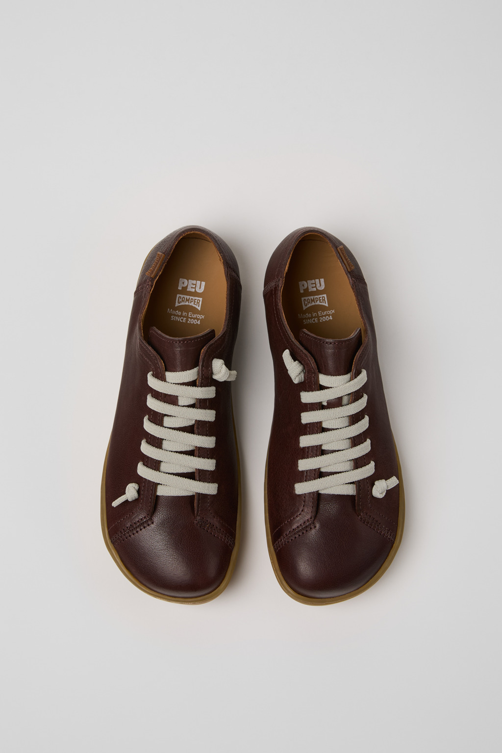 Peu Burgundy Leather Shoes for Women. - Image 4