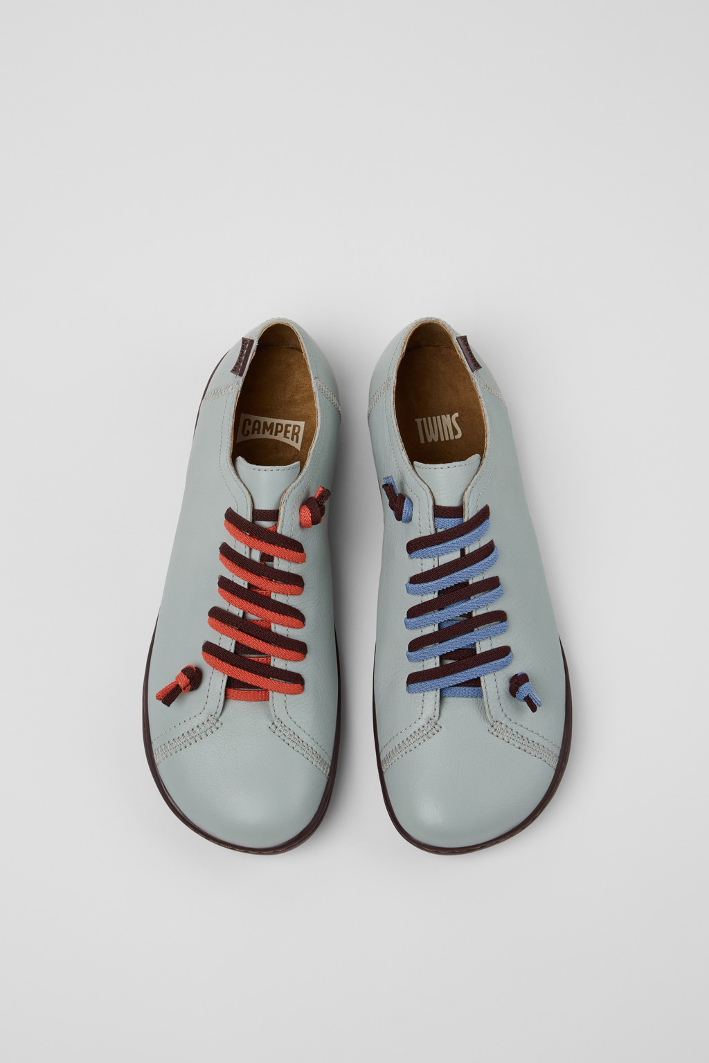 Twins Gray Leather Shoes for Women. - Image 4