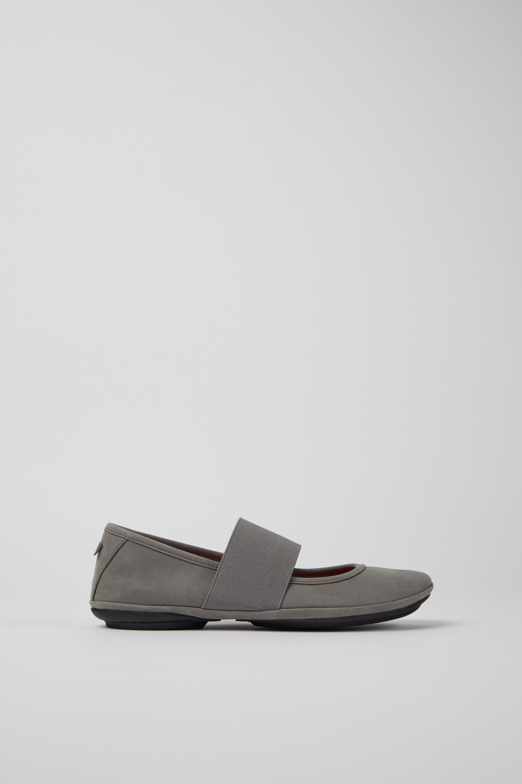 Right Gray nubuck ballerina flats for women - Image 2