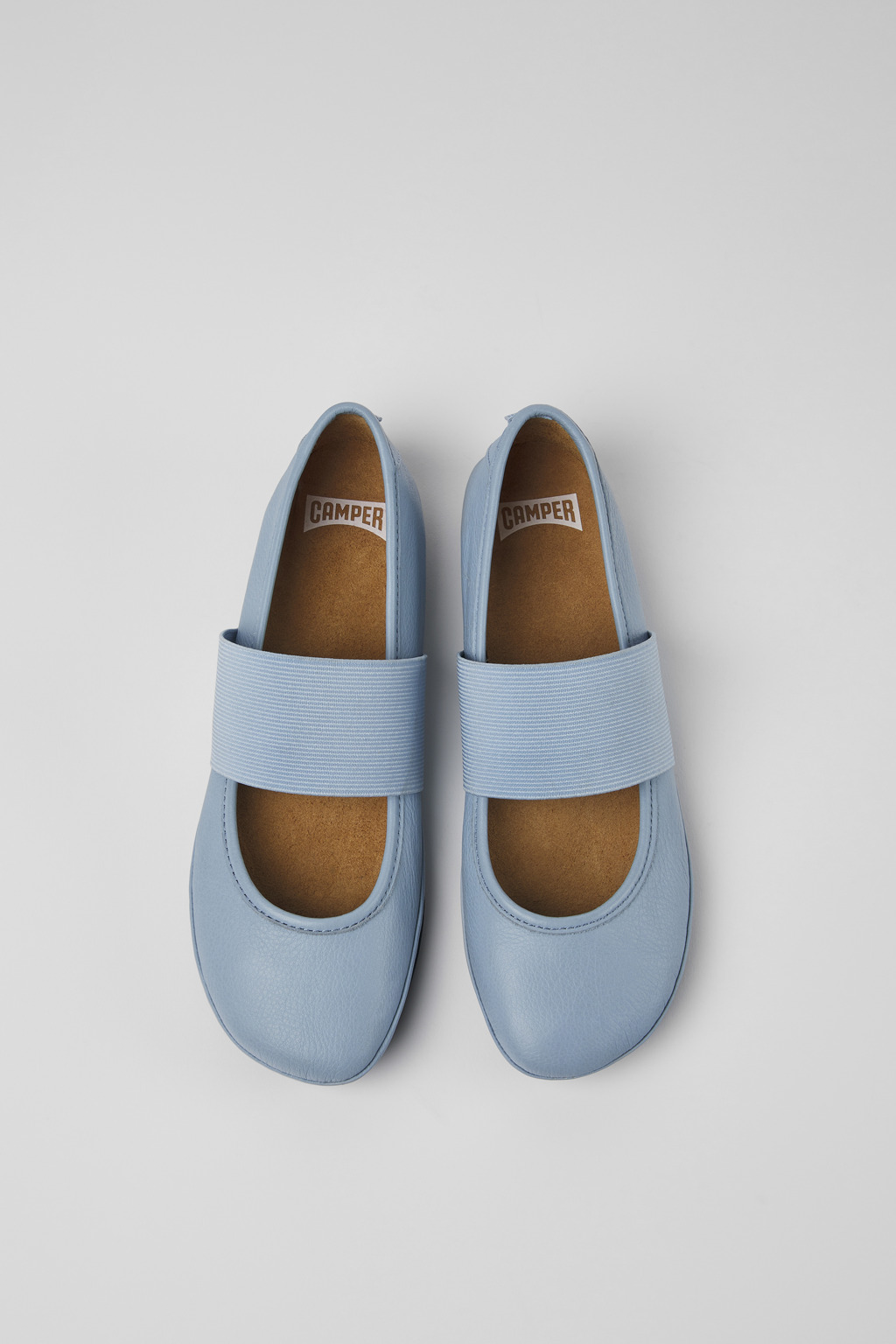 Right Blue leather ballerinas for women - Image 4