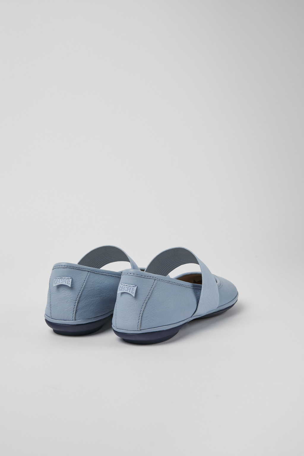 Right Blue leather ballerinas for women - Image 3