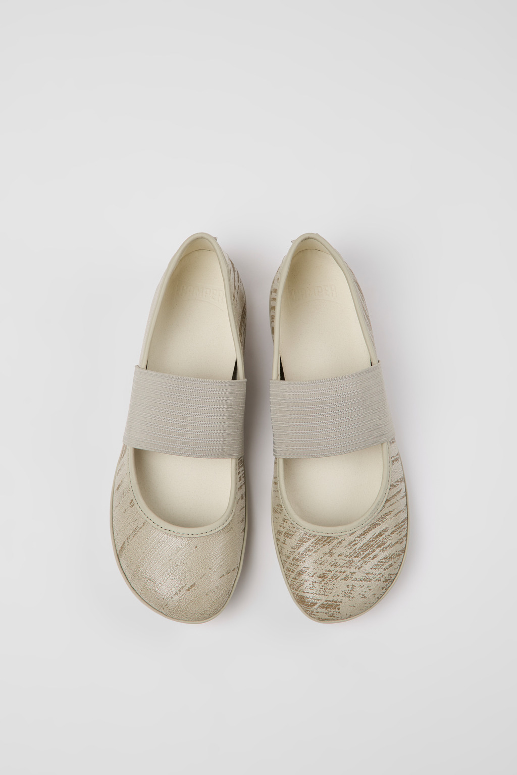Right Light gray nubuck ballerinas for women - Image 4