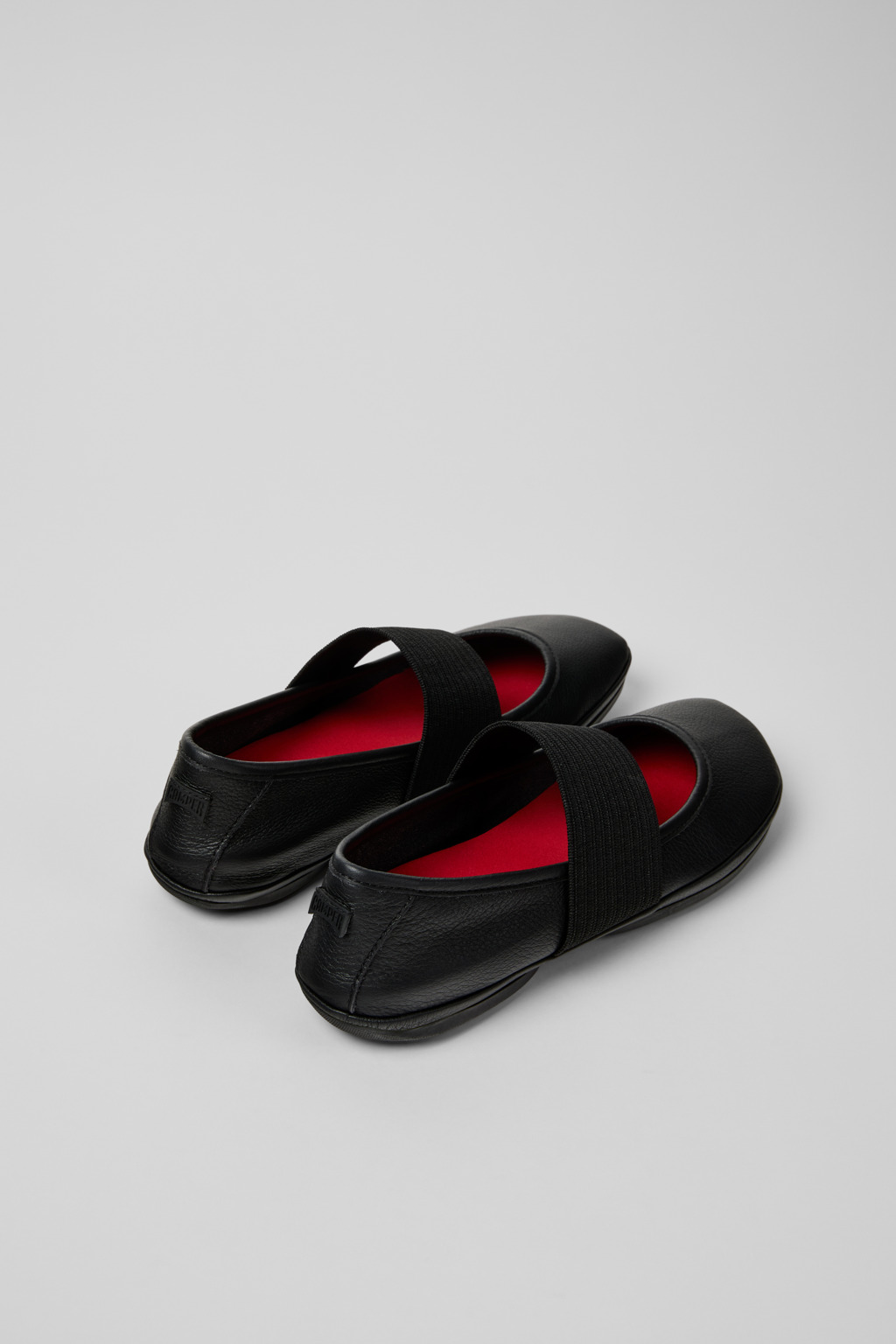 Right Nina Black Leather Ballerinas for Women. - Image 3