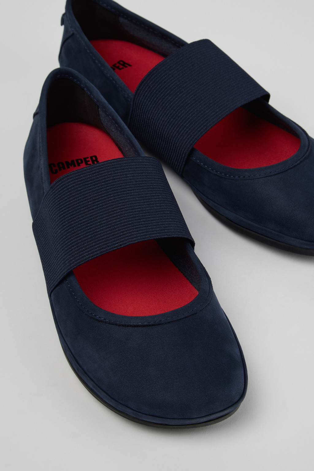 Right Nina Blue Nubuck Leather Ballerinas for Women.