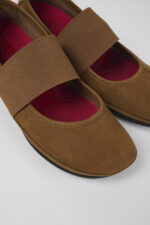 Right Brown Nubuck Ballerina for Women.