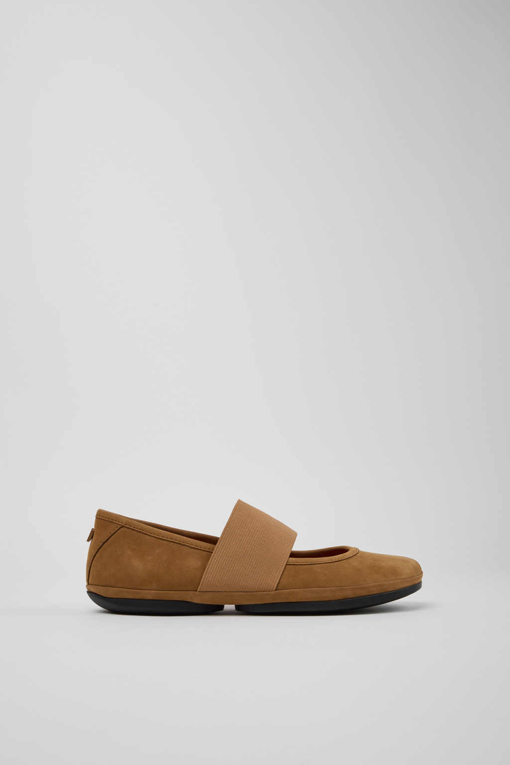Right Nina Brown Nubuck Leather Ballerinas for Women. - Image 2