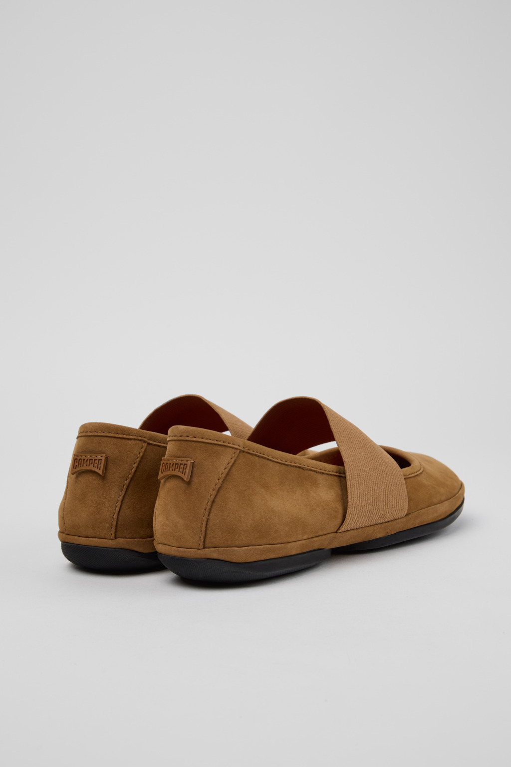 Right Nina Brown Nubuck Leather Ballerinas for Women. - Image 3
