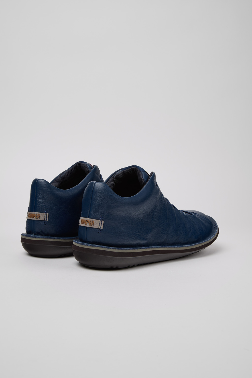 Beetle Blue Leather Ankle Boots for Men. - Image 3