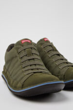 Beetle Green Recycled Cotton and Nubuck Ankle Boots for Men.