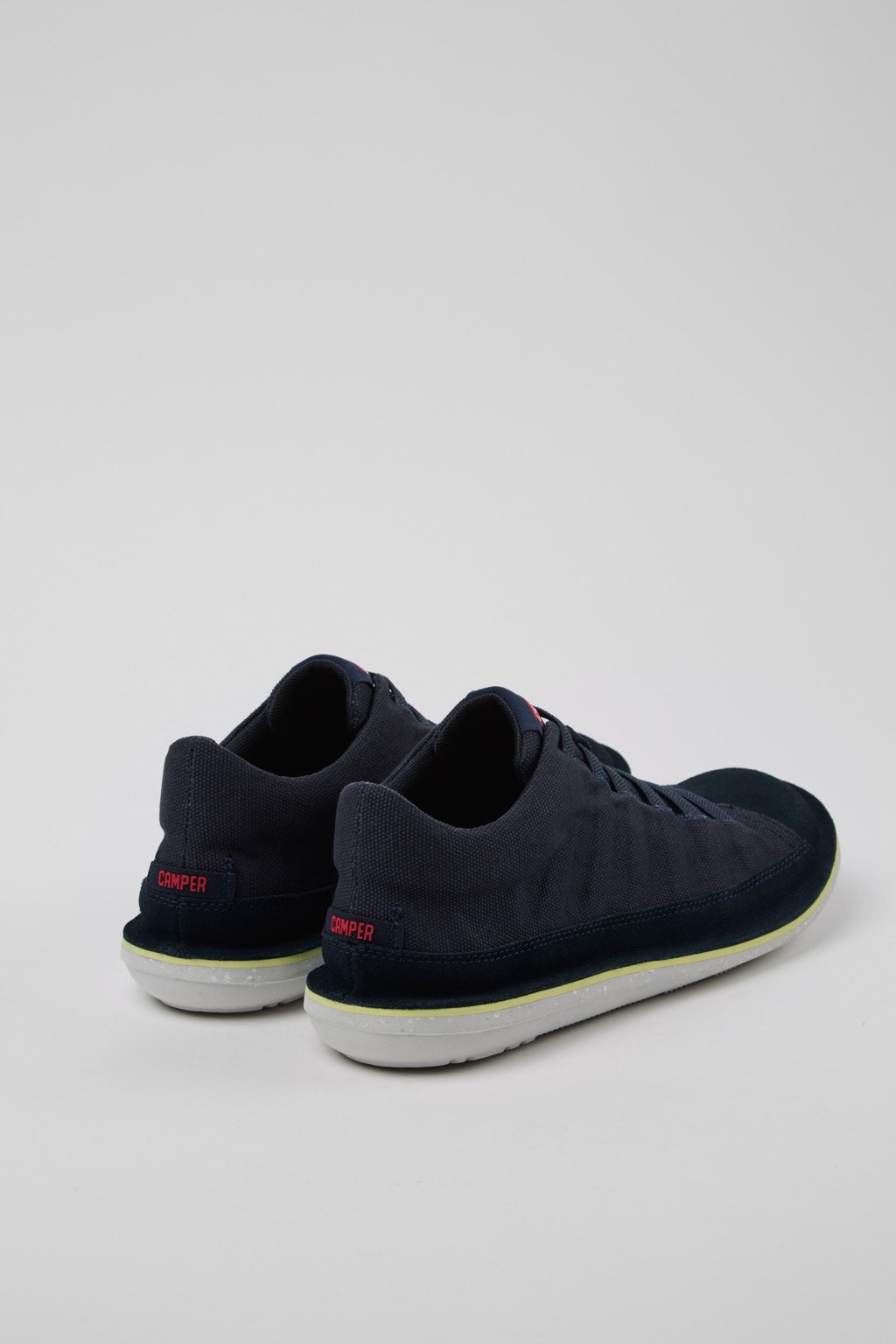 Beetle Blue Recycled Cotton and Nubuck Ankle Boots for Men. - Image 3
