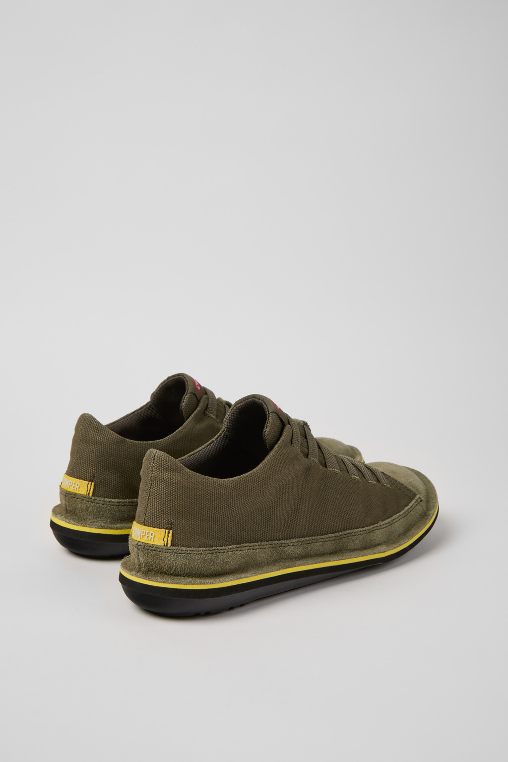 Beetle Green Textile and Nubuck Leather Ankle Boots for Men. - Image 3