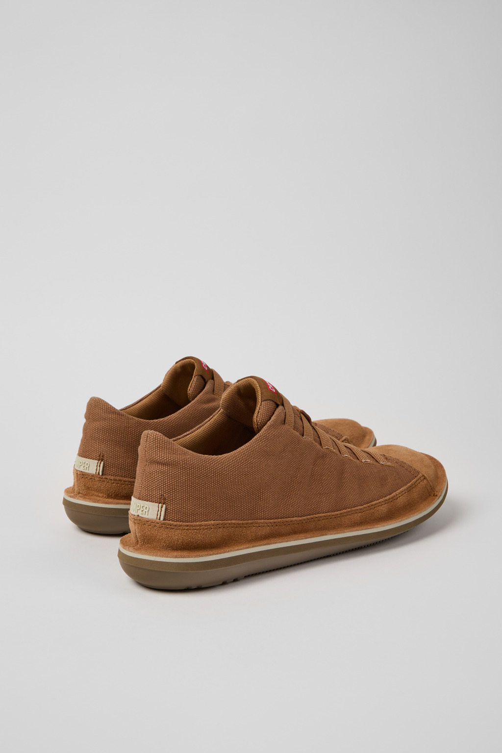 Beetle Brown Textile and Nubuck Leather Ankle Boots for Men. - Image 3