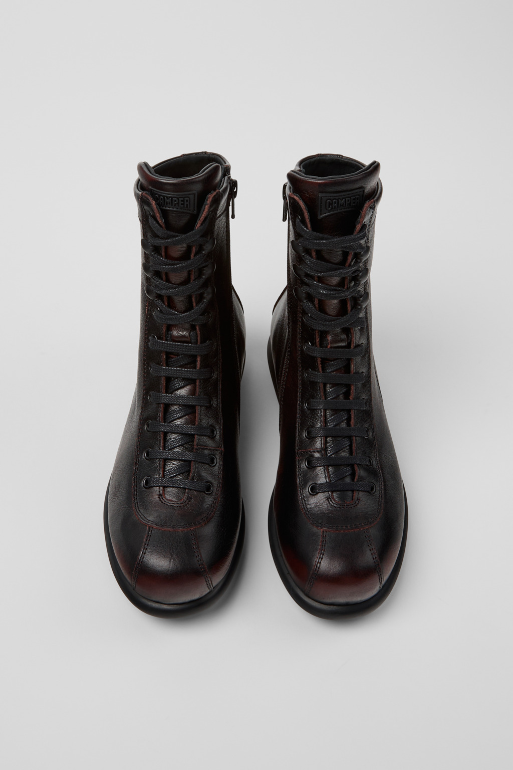Pelotas Burgundy Leather Mid Boots for Women. - Image 4