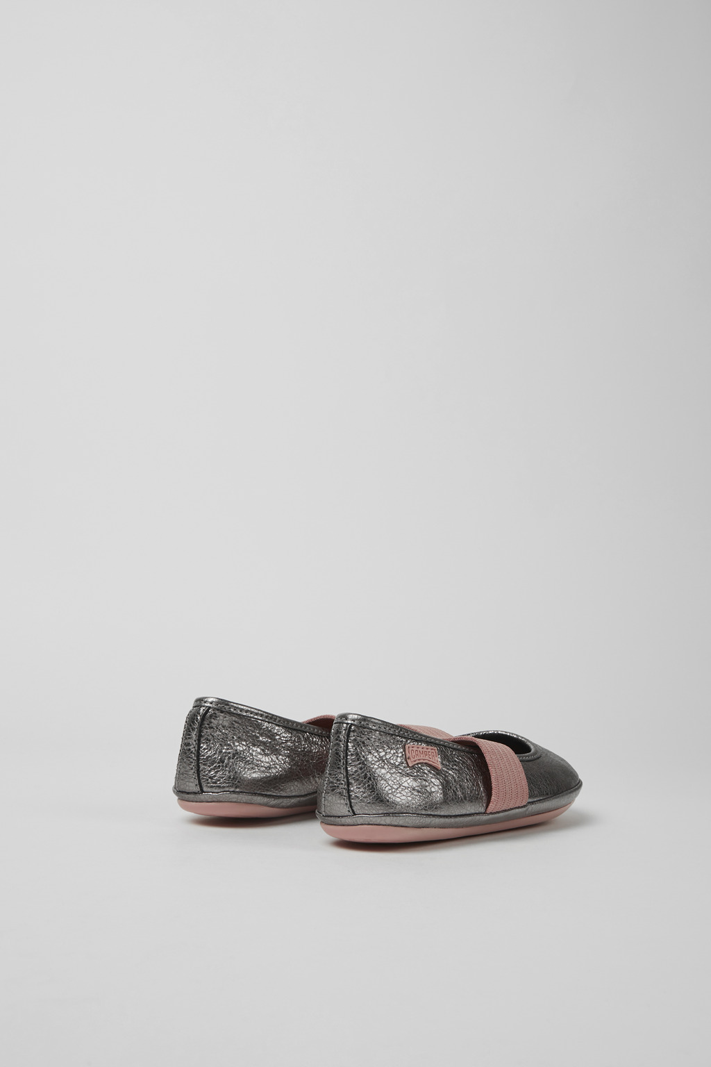 Right Silver and pink leather ballerinas - Image 3