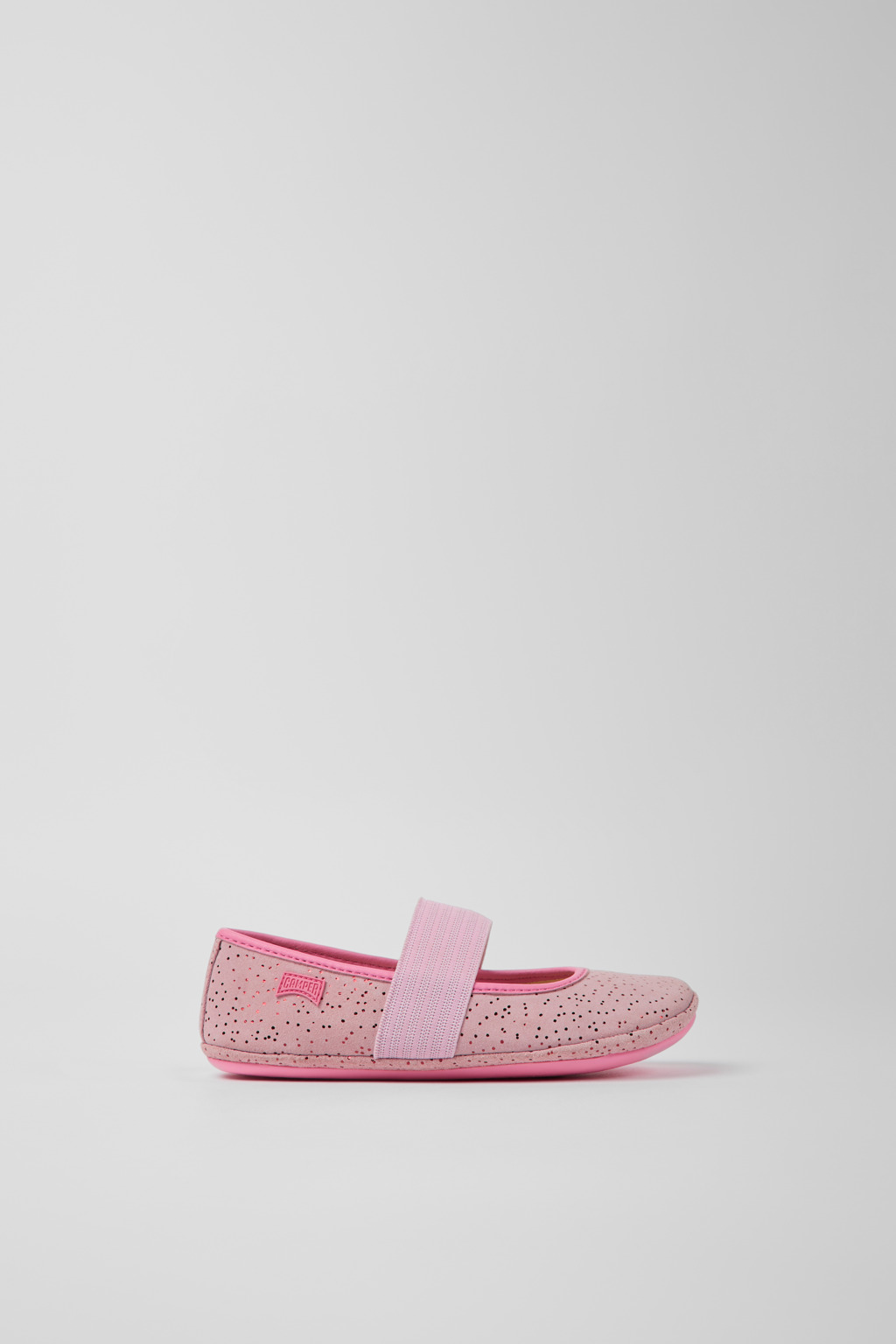 Right Pink nubuck ballerinas for kids - Image 2