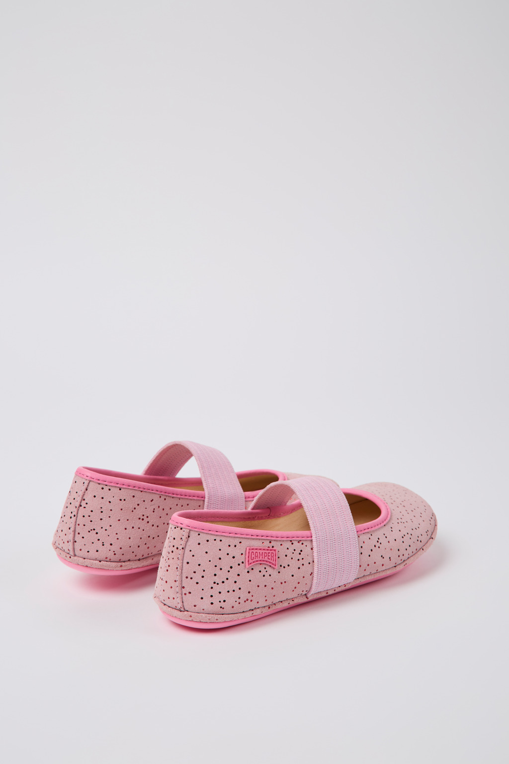 Right Pink nubuck ballerinas for kids - Image 3