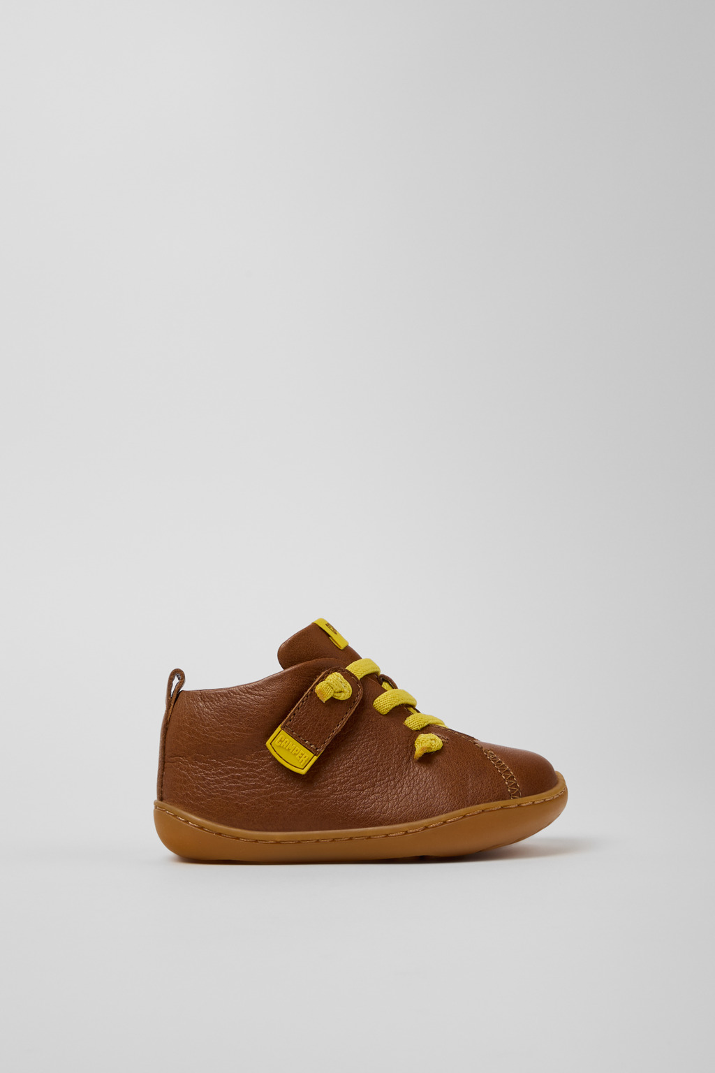Peu Brown Leather Ankle Boots for Kids. - Image 2