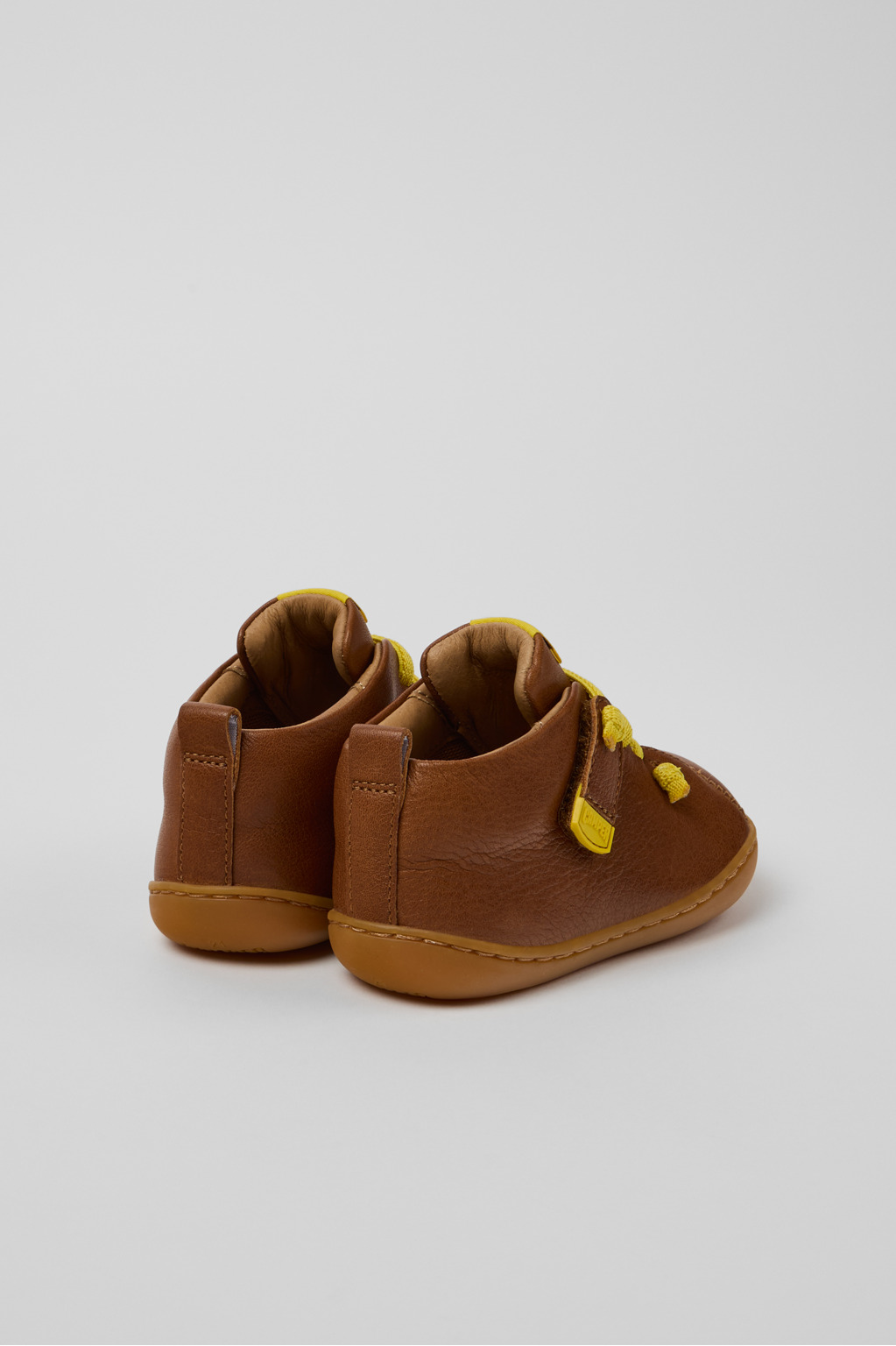 Peu Brown Leather Ankle Boots for Kids. - Image 3