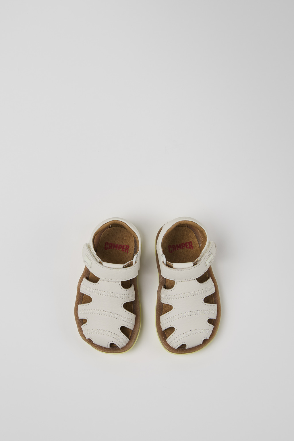 Bicho White Leather Closed Sandals for kids. - Image 4