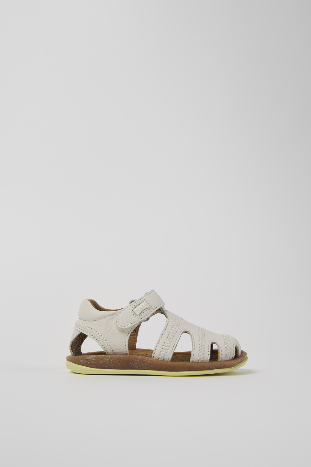 Bicho White Leather Closed Sandals for kids. - Image 2