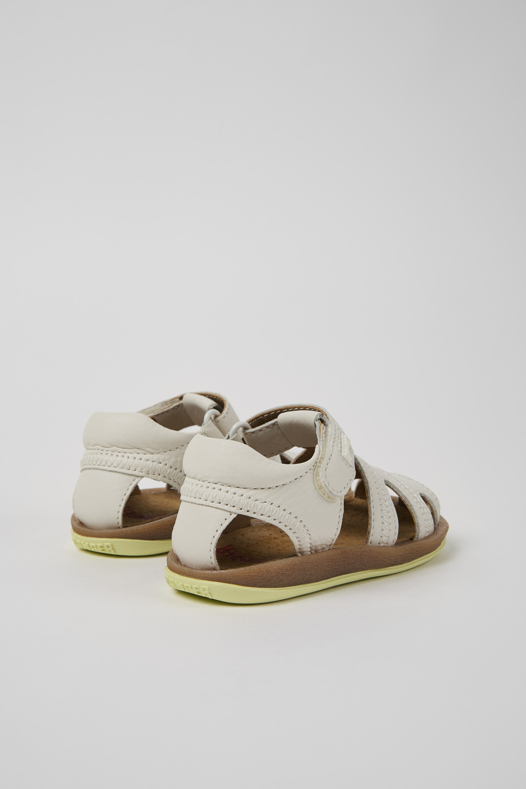 Bicho White Leather Closed Sandals for kids. - Image 3