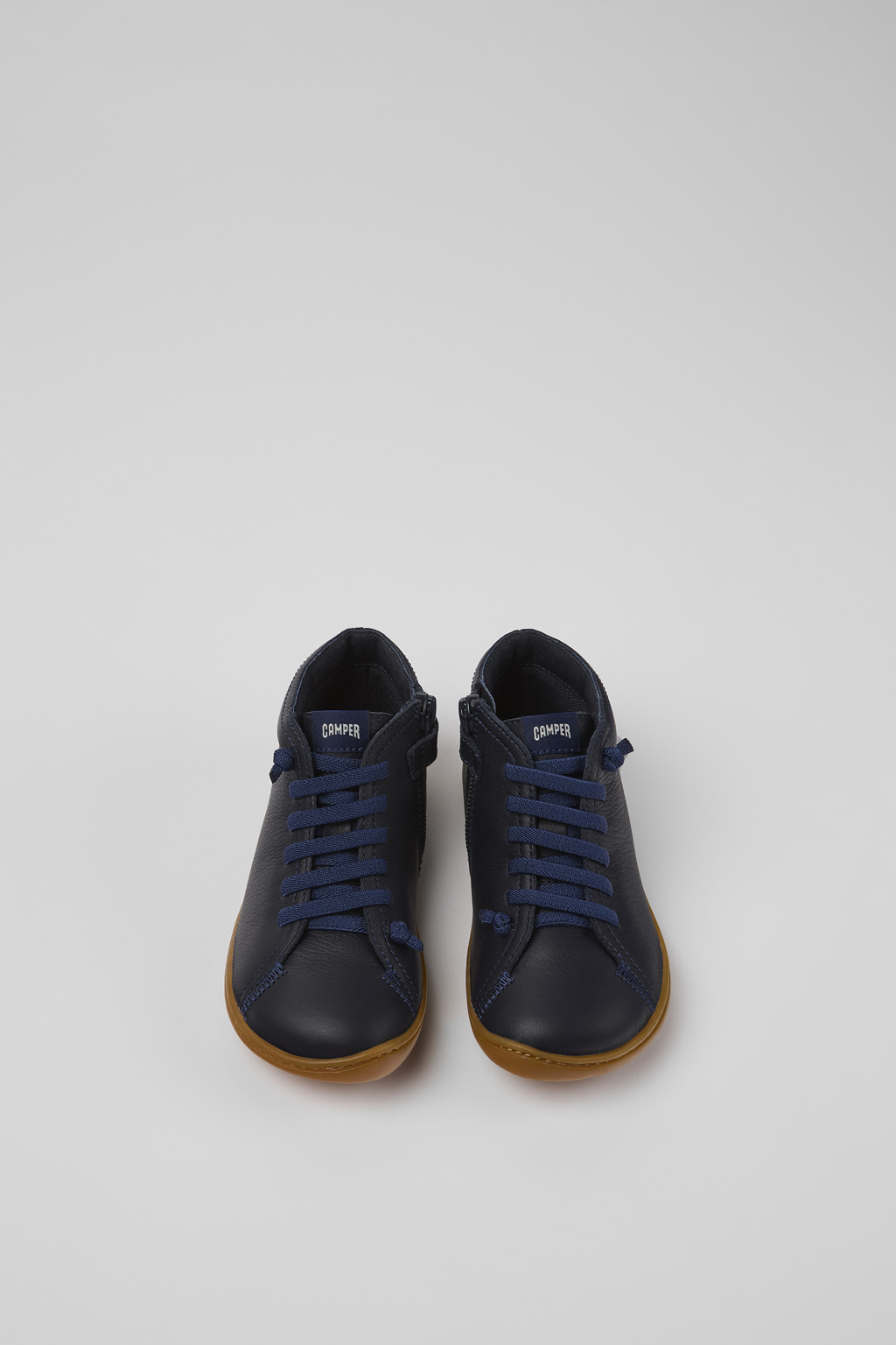 Peu Blue Leather Ankle Boots for Kids. - Image 4