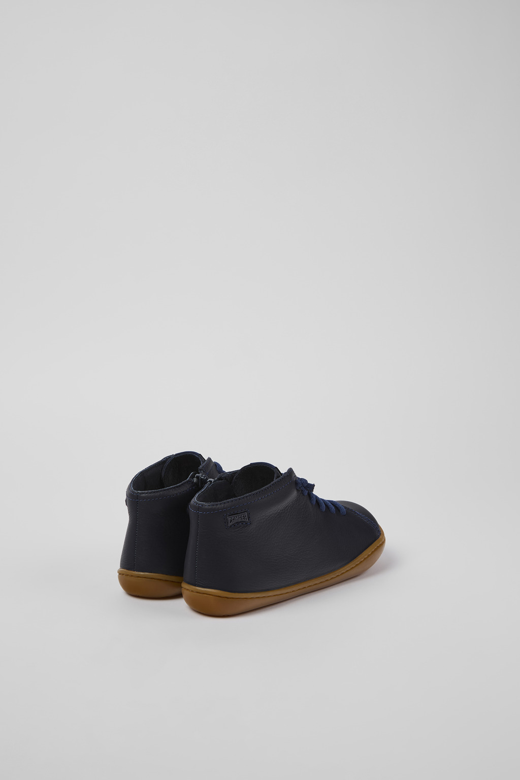 Peu Blue Leather Ankle Boots for Kids. - Image 3