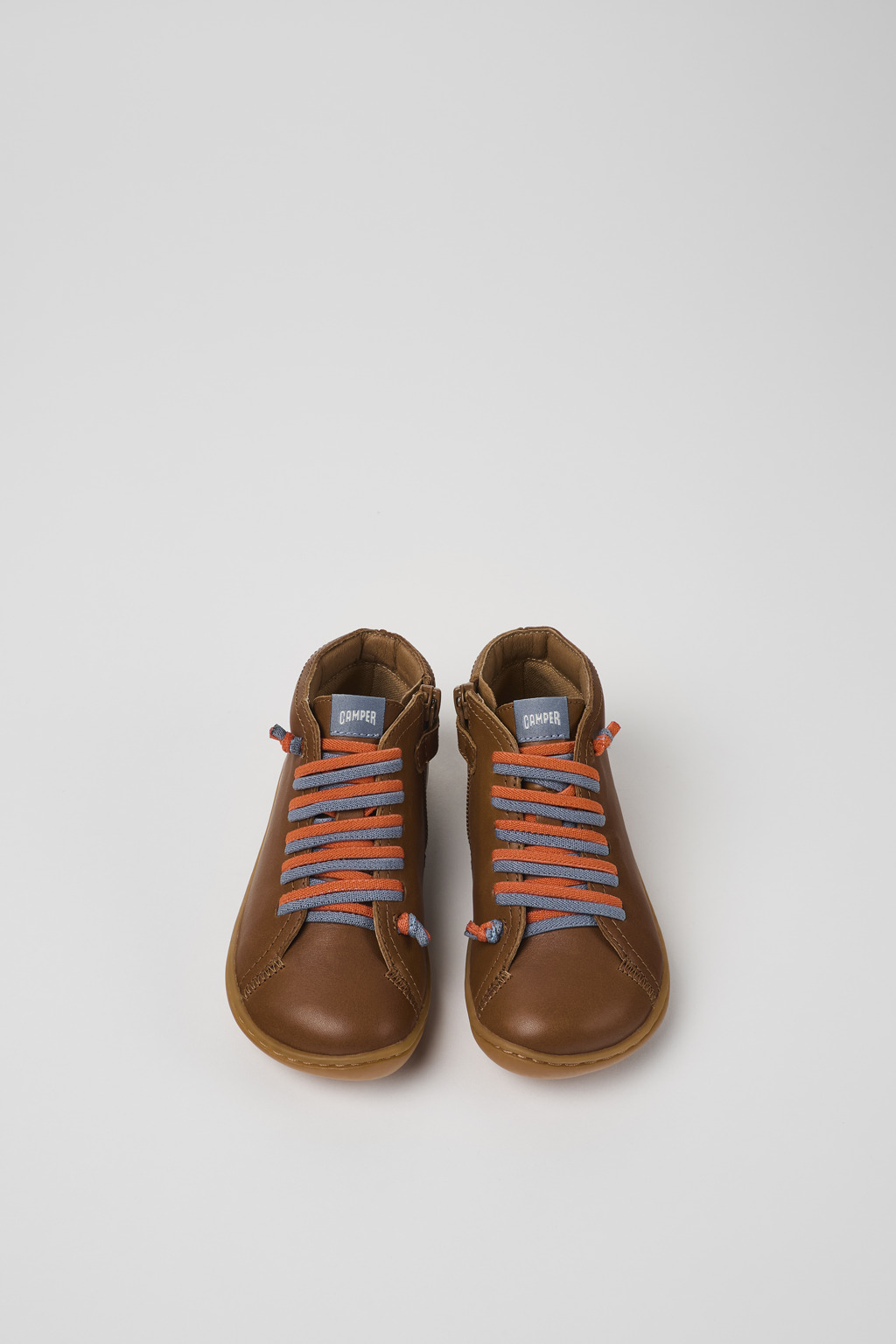 Peu Brown leather ankle boots for kids - Image 4