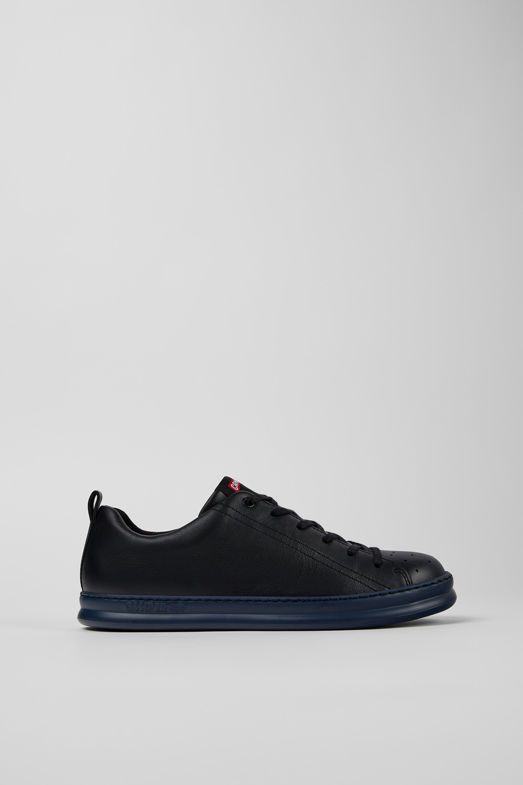 Runner Black Leather Sneakers for Men. - Image 2