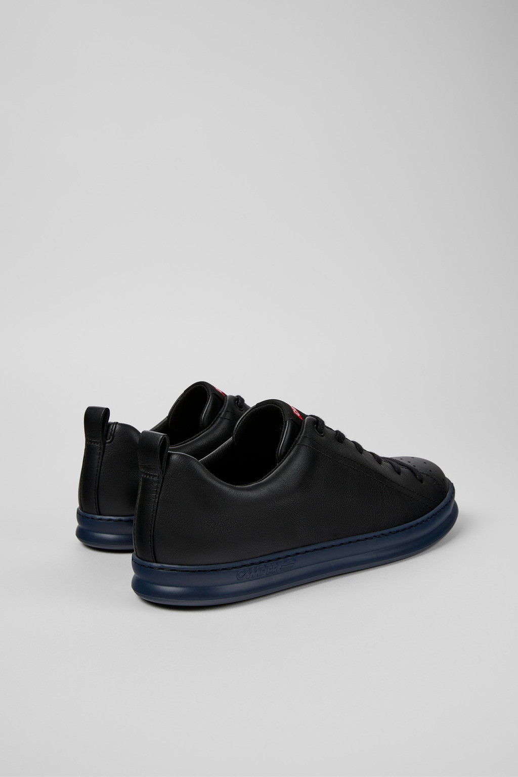Runner Black Leather Sneakers for Men. - Image 3